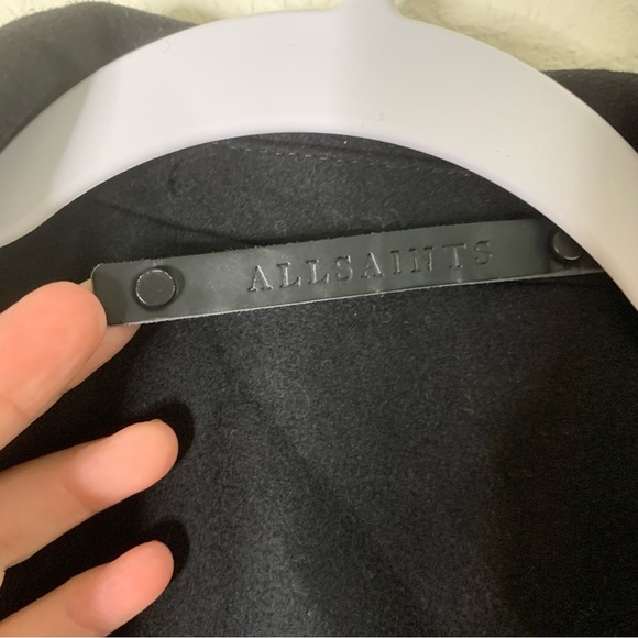 All Saints womens Black Wool one button Leni Coat 6 - Picture 8 of 12